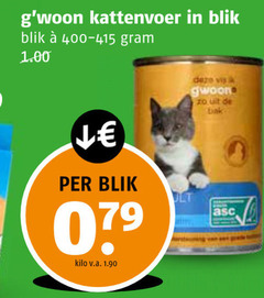  gwoon kattenvoer blik kilo v.a. vis bak 