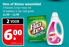  biotex omo handwasmiddel wasmiddel 2 750-1000 ml pakken 60 kilo liter v.a. bio 