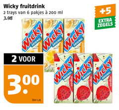  wicky fruitdrank 2 6 200 300 fruitdrink trays ml 5 zegels original liter 