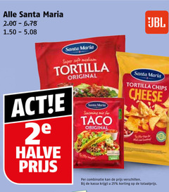  santa maria chips dipsauzen tortilla maaltijdmix taco 25 super soft medium 2e halve original for cheese combinatie kassa 
