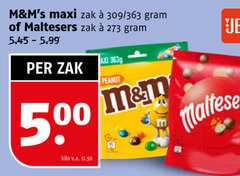  maltesers m en ms chocolade chocoladepindas 500 maxi zak kilo v.a. peanut 