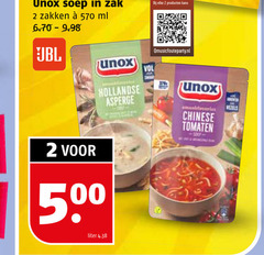  unox soep 2 500 zak zakken ml hollandse asperge liter kans chinese tomaten 