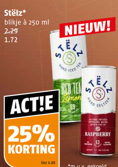  hard seltzer 25 250 blikje ml tea lemon liter raspberry 