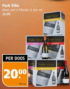  park villa rose witte wijn rode 6 750 doos flessen ml merlot ark 20 liter l 