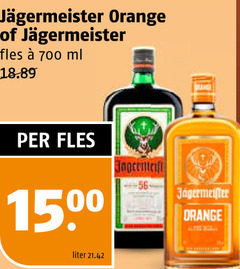  jagermeister kruidenbitter 700 orange fles ml liter 