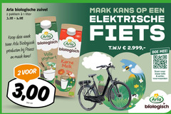  arla karnemelk zuivel melk yoghurt 1 2 biologische pakken liter kans elektrische fiets t.w.v biologisch week twee volle scan info 3 00 