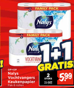  nalys keukenpapier 1 6 family pack stuks vochtvangers pak rollen 