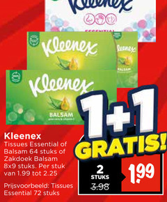  kleenex tissues 1 2 7 64 200 balsem essential stuks zakdoek stuk 99 