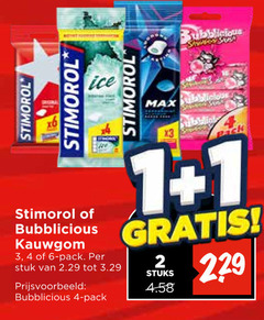  stimorol bubblicious kauwgom 1 2 3 4 6 ice pack stuk stuks 