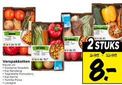  groentenpakket 2 ristorante lasagne verspakketten oosterse noedels kip rendang tagliatelle pomodoro kerrie tortilla pizza stuks 