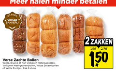  bolletjes 6 150 minder bakkerij verse zachte bollen witte bruine fijn volkoren hotelkadetten meergranenbollen sesambollen puntjes zak stuks 
