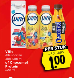  chocomel vifit drinkyoghurt chocolademelk 300 major protein soorten ml stuk 1 00 