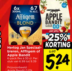  affligem hertog jan apple bandit speciaalbieren appelcider 6 25 30 6x 300ml bieren pack fles stuk 0.0 cider 00 juicy 