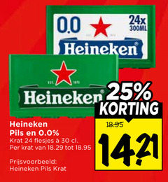  heineken 0.0 krat bier 24 25 30 300ml pils 
