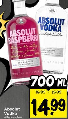  absolut wodka 40 700 vodka swedish raspberry village sweden since imported country soorten ml 