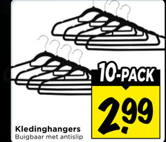  10 kledinghangers buigbaar antislip pack 