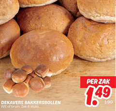  bolletjes 6 dekavers bakkersbollen wit bruin zak stuks 