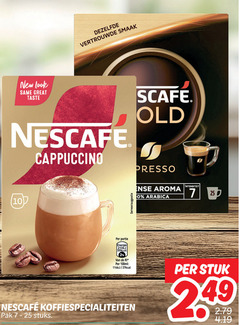  nescafe oploskoffie 2 7 250 dezelfde vertrouwde new same taste cappuccino serveersuggestie old presso sense aroma arabica intensiteit energie 100ml stuk koffiespecialiteiten pak stuks 