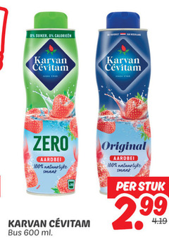  karvan cevitam limonadesiroop 100 600 1948 suiker favoriet nederland zero aardbei natuurlijke bus ml original stuk 
