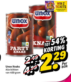  unox knakworsten 2 400 win foute party tickets big one actieproducten 100g 06 beter leven knaks blikken blik 
