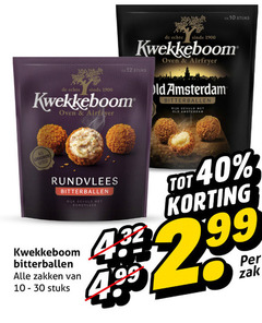  kwekkeboom bitterballen 4 10 30 32 40 ca. stuks oven airfryer old amsterdam rijk gevuld getest rundvlees zakken zak 