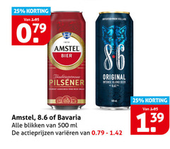  amstel bavaria 8.6 blikjes bier speciaalbieren 25 500 imported from holland pilsener volmout original intense blond beer l ml blikken varieeren 