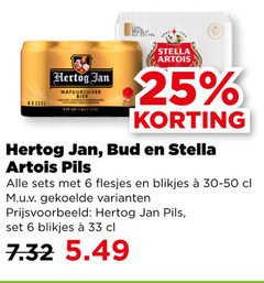  hertog jan bud blikjes bier 6 25 33 natuurzuiver stella artois pils 