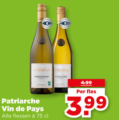  witte wijn chardonnay prance vin pays flessen fles 3.99 