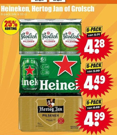  heineken grolsch hertog jan blikjes bier 6 25 33 pack blik premium pilsner orig les 5.99 reine pilsener zacht bitter 4 99 