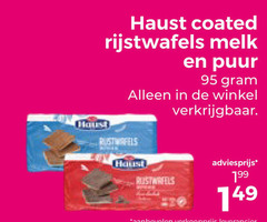  haust rijstwafels coated melk puur 