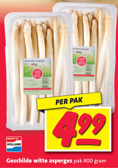  asperges 400 holland ijspegel pak geschilde witte 
