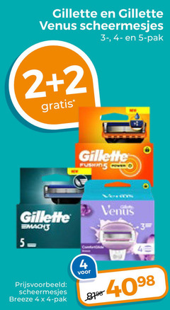  2 4 5 gillette venus scheermesjes pak power breeze x4 