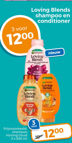  garnier loving blends shampoo conditioner 3 300 honing goud ml 