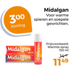  midalgan spierbalsem 150 300 warme spieren soepele gewrichten warmte spray ml 