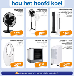  3 4 7 17 18 20 23 25 28 30 60 hoofd koel tafelventilator wit zwart cm watt snelheden statiefventilator kolomventilator lengte bladloze ventilator air cooler liter instelbare verlichting kleuren beweegt links rechts tristar trekpleister 