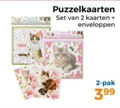  wenskaarten 2 feest puzzelkaarten kaarten enveloppen pak 