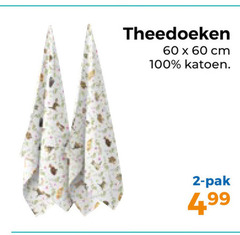  theedoek 2 60 100 theedoeken cm katoen pak 