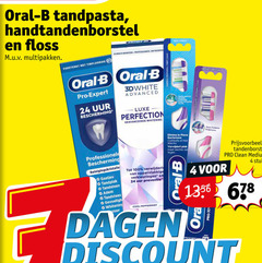 oral-b tandenborstel flosdraad tandpasta 4 7 24 100 oral b handtandenborstel floss multipakken versterkt fluoride klinisch bewezen professioneel ontworpen pro expert uur bescherming advanced luxe geavanceerde whitening deep clean zone medium professionele gaatjes tandplak verwijdering oppervlakkige verkleuringen preventie tandsteen adem tandvlees gevoelige zuur cool peppermint la mal verwijdert plak goot stuks dagen discount 