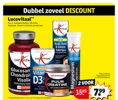  2 20 30 100 120 dubbel discount lucovitaal overgang balans stuks footwear home fashion samenstelling egale teint rode huid kleine verzorgende nourrissante pour peau rouge haut aderchen zorging one day visolie 1500 500 200 capsules botten spieren puur creatine monohydraat poeder gezondheidsproduct lees spier heer kracht prestaties magnesium mg citraat bruistabletten 