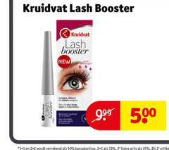  1 2 4 25 33 50 500 kruidvat booster new up to longer langere dikkere wimpers des longs resultaat weken semaines 2e halve artikel 