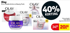  5 24 30 40 50 2099 olay double action beauty fluid night regen active firm power skin one super ola retinol cream protection with uv spf30 navul ml 