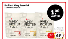  11 100 330 kruidvat whey essential eiwit protein sugar vanilla strawberry flavour it herstel poten servings wood to force banana flavo 