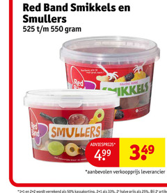  red band snoep 1 2 25 33 50 smikkels smullers and zacht for kleur amal 2e halve artikel 