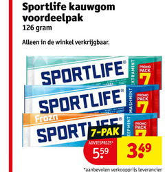  sportlife kauwgom 6 7 longer sugar free guns frozn lice sport pak extramint pack 
