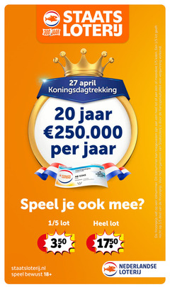  1 20 22 27 jaar nederlandse 00 serie trekkingsdatum uur speel 18 5 lot 35 loterij lotnummer toegewezen meerdere recht deel organiseren staatsloterij vergunning 