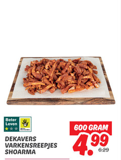  600 beter leven dieren bescherming dekavers varkensreepjes shoarma 