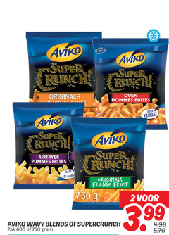  aviko patat 2 14 100 600 750 super originals zonnebloemolie oven pommes frites airfryer klaar min franse friet blends supercrunch zak krokant 3.99 
