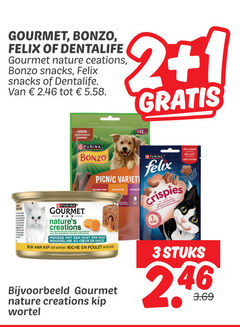  1 2 3 100 gourmet bonzo felix nature snacks purina creations picnic variety x4 rund crispies mousse hart saus sauce rijk kip wortelen riche poulet wortel stuks 