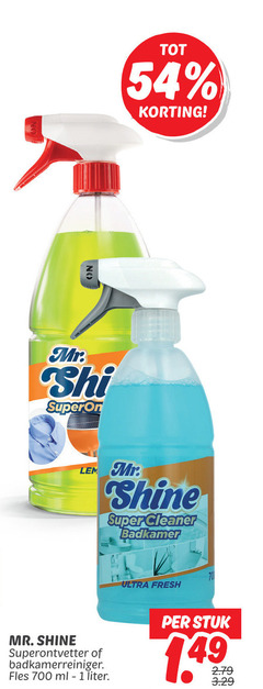  badkamerreiniger ontvetter 1 700 mr. shine super cleaner badkamer superontvetter fles ml liter ultra fresh stuk 