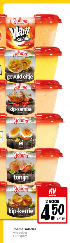  salade 1 2 ming johma twente vlam gevuld eitje kip samba ei tonijn kerrie salades bakjes 